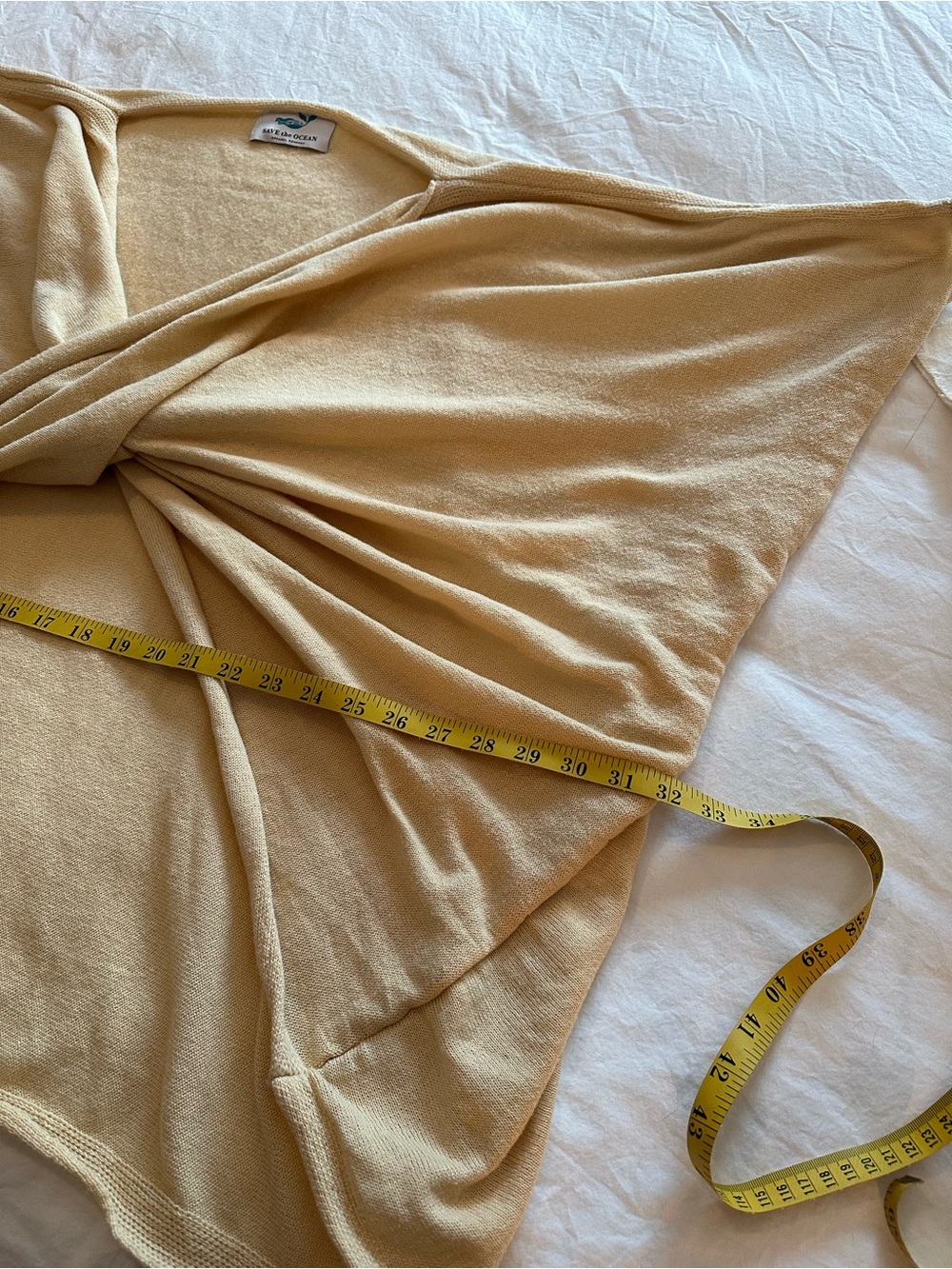 Save the Ocean cream knit wrap/shrug, one size fits all - Picture 10 of 11